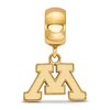 Black Bow Jewelry 14k Yellow Gold Plated Sterling Silver Minnesota Golden Gophers NCAA Bead Charm - 2 of 4