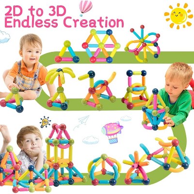 Contixo Multicolor 68-Piece Magnetic STEM Building Blocks Set