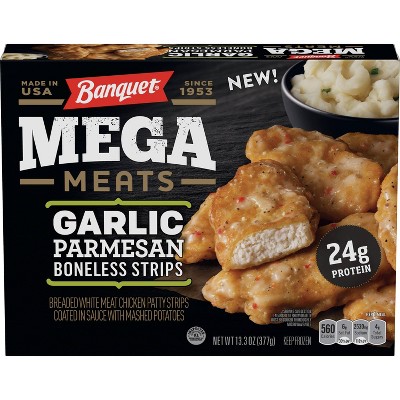 Banquet Frozen Mega Meats Garlic Parmesan Boneless Chicken Strips - 13.3oz