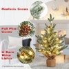 2ft (24 Inch) Pre-Lit Artificial Tabletop Christmas Tree – Green Frosted, Burlap Base, Miniature Pine Decor - 2 of 4