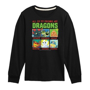 Boys' - How to Train Your Dragon - All My Friends Are Dragons Long Sleeve Graphic T-Shirt - 1 of 4