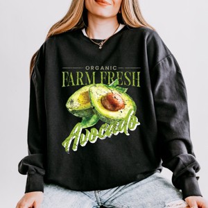 Simply Sage Market Farm Fresh Avocado Watercolor Lightweight Garment Dyed Sweatshirt - 1 of 4