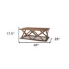 HomeRoots 48" Brown Solid Wood Geo Frame Coffee Table - 3 of 4