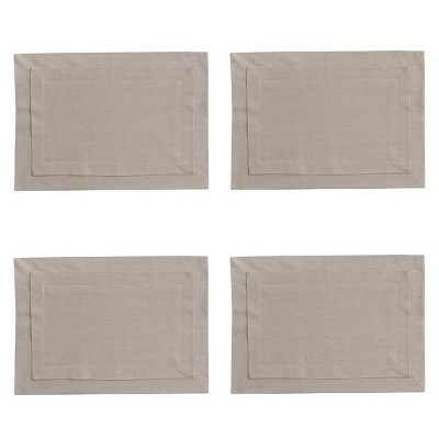 Stone Gray Cotton Tailored Placemat Set of 4