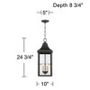 John Timberland Sunderland Vintage Outdoor Hanging Light Black Gold 24 3/4" Clear Glass Panels for Post Exterior Barn Deck House Porch Yard Patio Home - 4 of 4