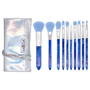 MODA Brush Blue Aura 10pc Makeup Brush Deluxe Gift Kit - 1 of 4