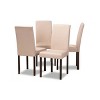 Set of 4 Andrew Espresso Wood Fabric Dining Chairs - Baxton Studio: Rubberwood Frame, Polyester Upholstery - 4 of 4