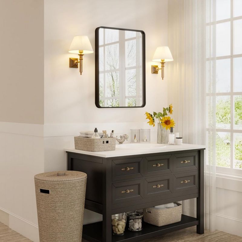 Whizmax Bathroom Rectangle Mirror, Black Mirror, Environmentally Friendly Resin Mirror, Anti-Rust, Hangs Horizontally or Vertically, 4 of 9