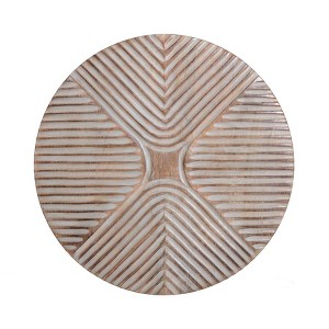 Brewster 20" Robia Gray Wood Wall Art: Contemporary Carved Abstract Decor, Dry Dust Clean, 20x1" - 1 of 4
