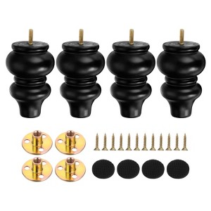 Unique Bargains Wood Chair Dresser Furniture Legs with Mounting Screws 4 Pcs - 1 of 4