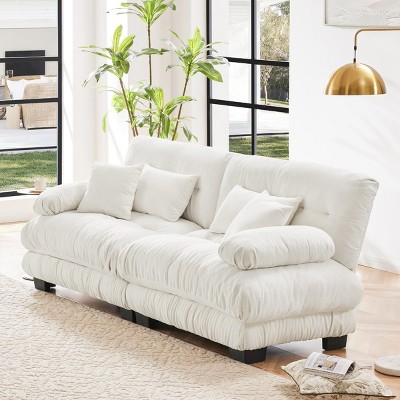 Modern Sectional Sofa, Cloud Couch 2 Seater Sofa with Lumbar Pillows and Throw Pillows, Couch Sofa for Living Room-Cuddlewood