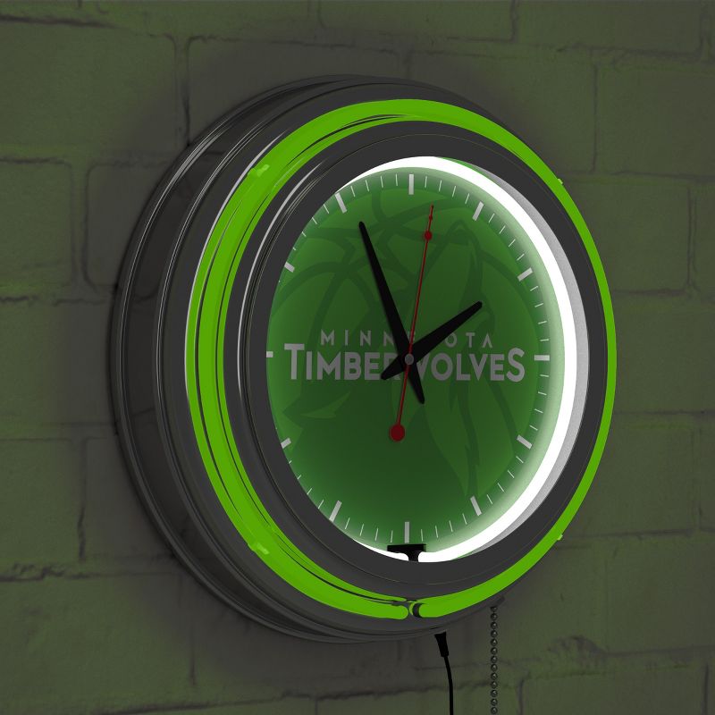 Minnesota Timberwolves Fade Retro Neon Wall Clock, 5 of 7