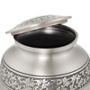 Reminded Adult Cremation Memorial Urn for Human Ashes, Etched Cross Brass Funeral Urn with Velvet Bag - 3 of 4
