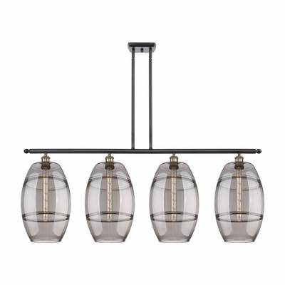 Vaz - 4 Light Stem Hung Island In Industrial Style-19 Inches Tall and 48.25 Inches Wide