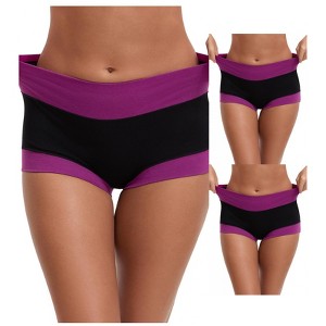 INSPIRE CHIC Women's High Waisted Loose Classic Full Coverage Briefs Breathable Cotton Ladies Panties 3 Packs - 1 of 4