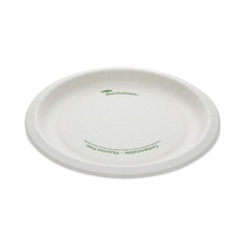 Pactiv Evergreen EarthChoice Pressware Compostable Dinnerware, Plate, 9" dia, White, 450/Carton - image 1 of 4