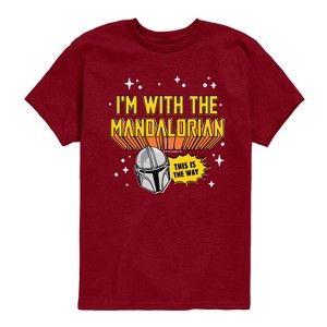 Boys' - The Mandalorian - Im With Mando Short Sleeve Graphic T-Shirt - 1 of 3