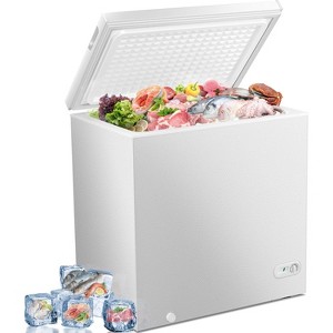 ZAFRO 7.0 Cu.Ft Chest Freezer,Removable Basket, Bottom Defrost Drain, 7 Temp Settings, Top Open Door for Home/Apartment, White - 1 of 4