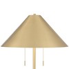 Possini Euro Design Scava Mid Century Modern 61 1/2" Tall Standing Floor Lamp Skinny Pole Pull Chain Gold Marble Antique Brass Finish Living Room - 3 of 4