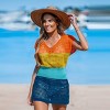 Women's Colorblock Crochet Smocked Waist Dolman Sleeve Mini Cover-Up Dress - Cupshe - 2 of 4