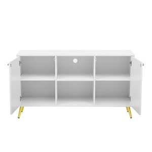 Racxily Modern TV Stand for 55 Inch TVs, Media Console with Adjustable Shelf & Anti-Tip Device - 1 of 4