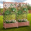 VEVOR 2PCS Raised Garden Bed with Trellis, 60"x13"x61.4" Outdoor Raised Wood Planters with Drainage Holes, Free-Standing Trellis Planter Box, Walnut - 2 of 4