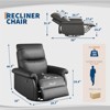 Swivel Rocking Nursery Manual Recliner Chair Rocker Recliner Glider Deep Seat PU Leather Sofa Chair with High Backrest - 2 of 4