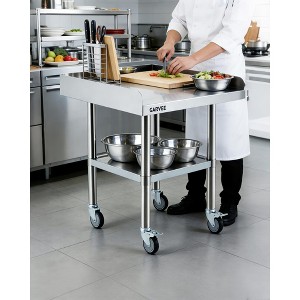 Stainless Steel Work Table with Wheels, Commercial Food Prep Table with ...