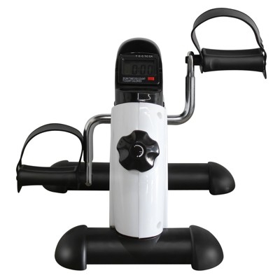 Naysaye Exercise Bikes Mini Training Machine with Display and Strap for Living Room and Bedroom, Black and White, 13.78"*16.54"*12.6"