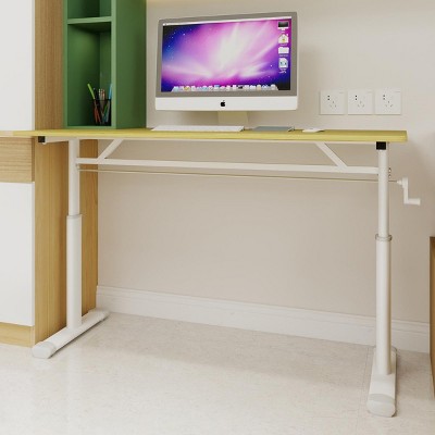 INFURNIC Desks Adjustable Standing Desk with Crank for Easy to Assemble Sturdy and Durable Multi Purpose, Brown, 47.24"*23.62"*35.43"