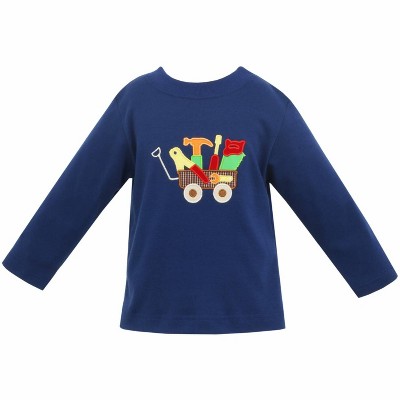 Boy's Tool Applique Long Sleeve Tee Shirt - Claire & Charlie