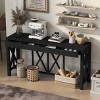 60" Farmhouse Entryway Console Table with 4 Drawers and Bottom Shelf, Sofa Table with X-Frame Design for Hallway or Dining Room - Panipeachy - 2 of 4