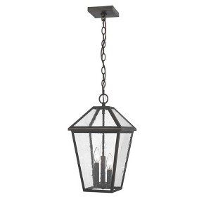 Talbot 3-Light Outdoor Ceiling Light - 10" Glass & Chain Mount, Dimmable, Wet Rated - 1 of 4
