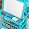 FONTOI Easel for Kids, Double Sided Kids Art Easel with Paper Roll, Chalkboard & Storage, Standing Toddler Easel, Blue, 18.9"*46.5"*23.2" - 4 of 4