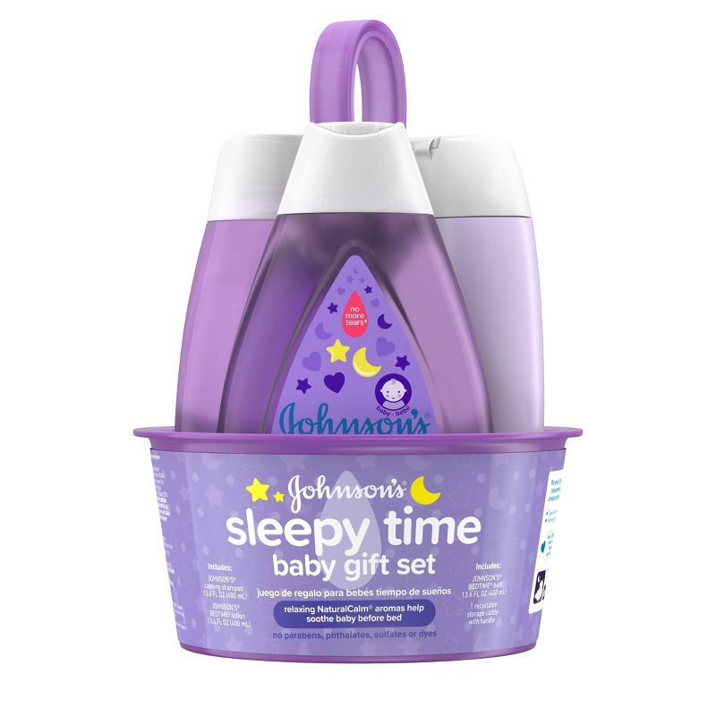 Johnson&#39;s Sleepy Time Bedtime Baby Gift Set Includes Baby Bath Shampoo, Wash &#38; Body Lotion - 3ct, 1 of 11