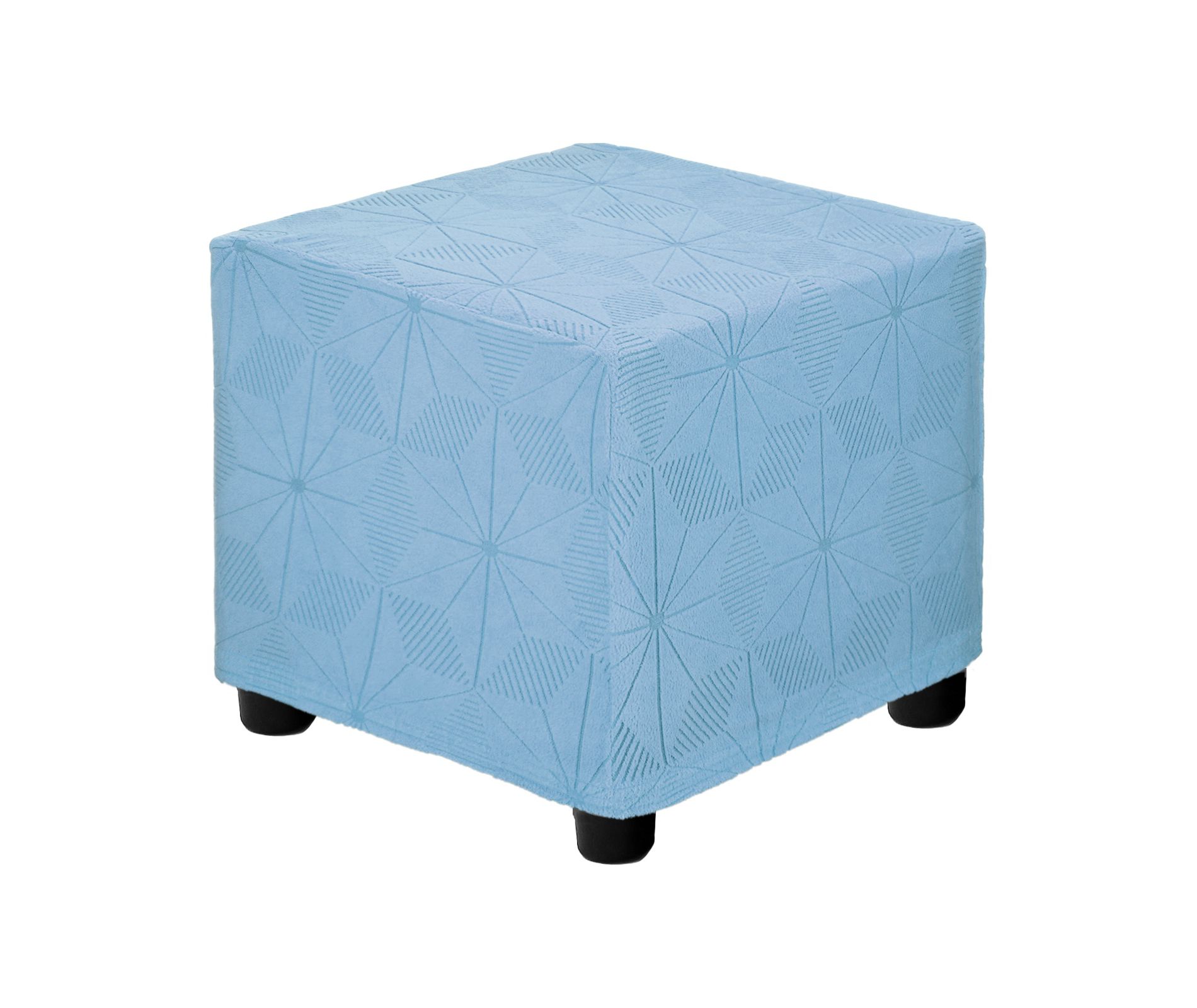 Unique Bargains Living Room Knitted Jacquard Stretch Rectangle Silpcover Fit 33-45.7cm/13"-18" Lake Blue