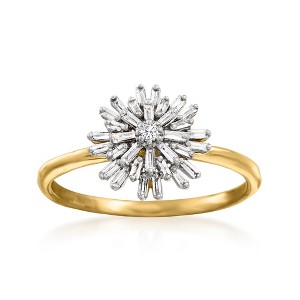Ross-Simons 0.22 ct. t.w. Baguette Diamond Starburst Ring in 14kt Yellow Gold - 1 of 4