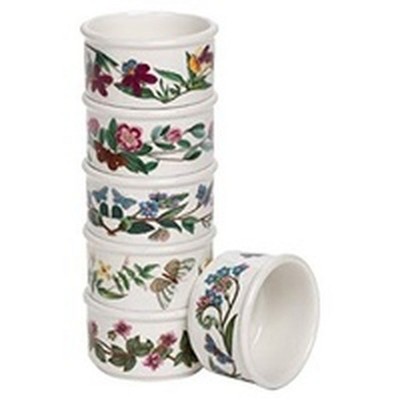 White Porcelain Floral Stackable Ramekins Set of 6