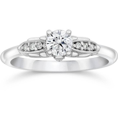 Pompeii3 1/2ct Diamond Vintage Engagement Ring 14K White Gold