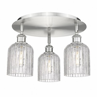 Bridal Veil - 3 Light Flush Mount In Art Deco Style-10 Inches Tall and 16.75 Inches Wide