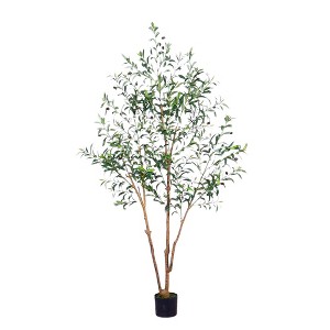 Tall Artificial Olive Tree, Realistic Fake Olive Tree With Adjustable Branches, Faux Potted Olive Tree - 1 of 4