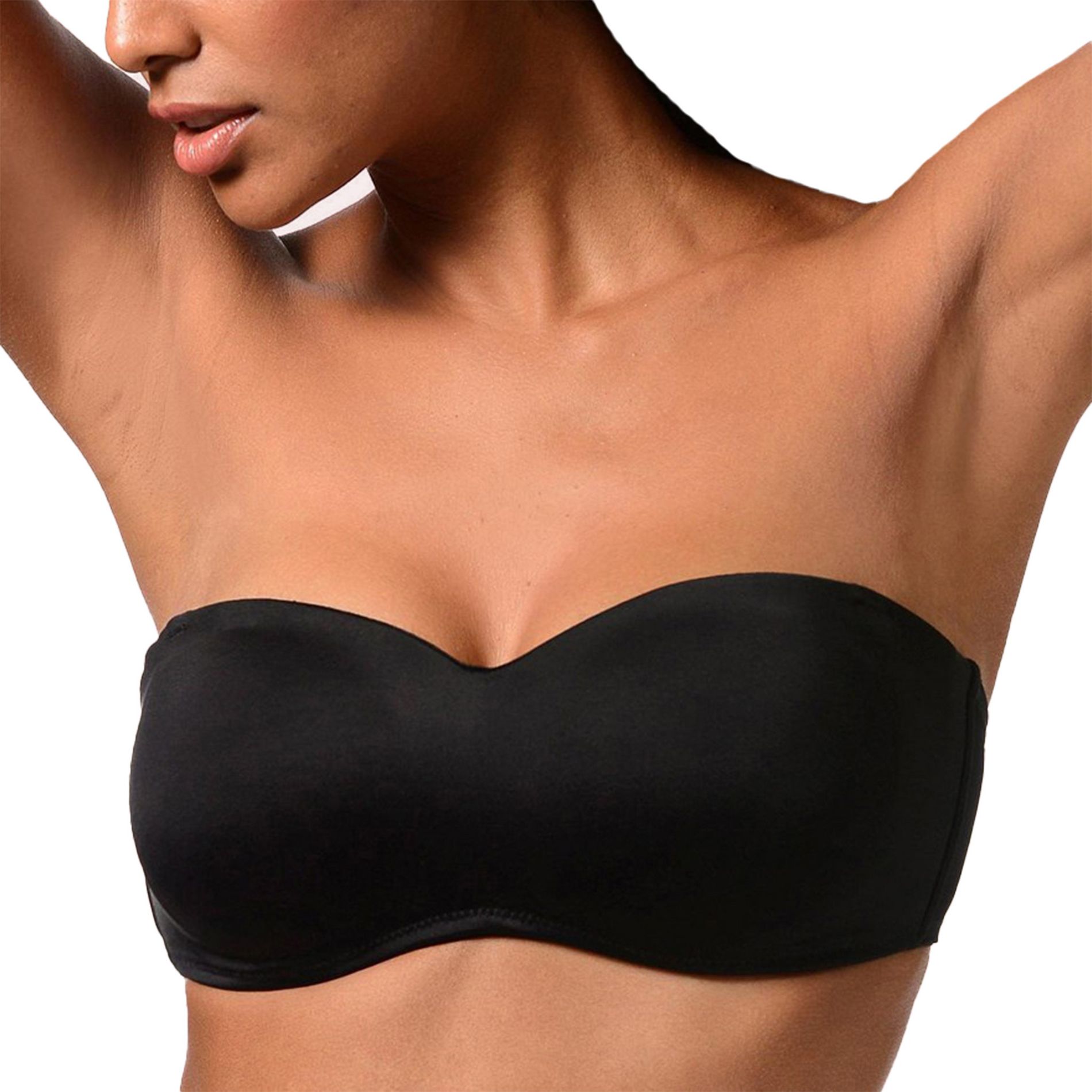 Women's Multiway Strapless T-Shirt Bra - LASCANA - Black Solid 34DDD