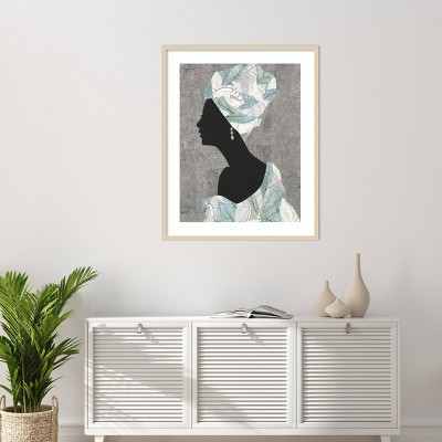 Timeless Elegance Abstract Botanical 33"x41" Brown Wood Framed Wall Art