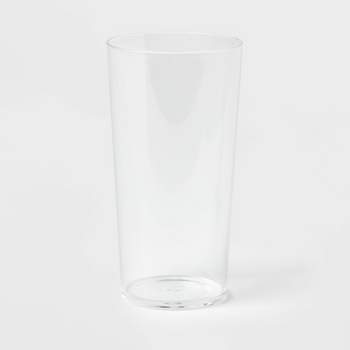 Clear Tumbler With White & Beige Blobs and Black Florals, 18 Oz 