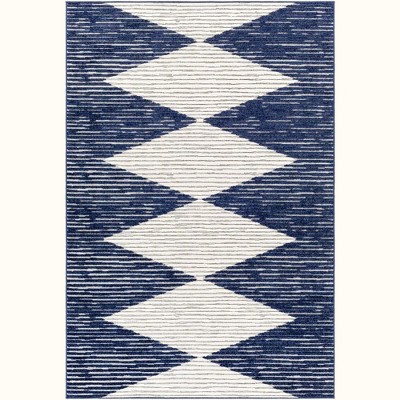 Mark & Day Platanistasa 5'3"x7'3" Rectangle Woven Indoor and Outdoor Area Rugs Dark Blue