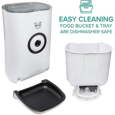 White Wi-Fi Automatic Pet Feeder with Camera