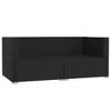 vidaXL Two-Seater Outdoor Sofa - Water-Resistant Black Poly Rattan Patio Loveseat with Comfy Aqua Cushions - 4 of 4