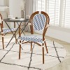 Emma & Oliver Colmar Indoor/Outdoor Stacking Thonet Bistro Style Chair with Arms, PE Rattan Seat and Finished Metal Frame - 2 of 4