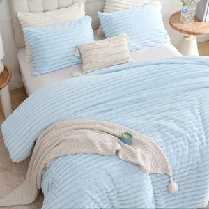 BAGOKIE Fleece Fluffy Comforter Set 2/3 Pieces Bedding Set with Comforter & Pillowcase - 1 of 4