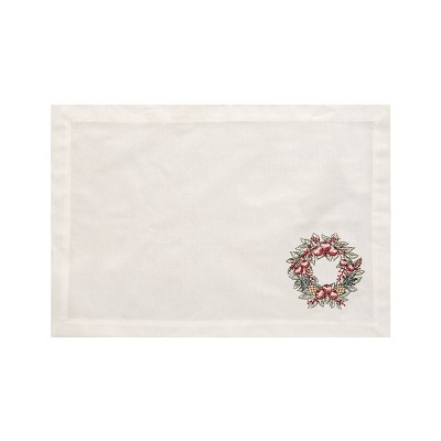 C&F Home Pineapple Wreath Cotton Embroidered Placemat Set of 6